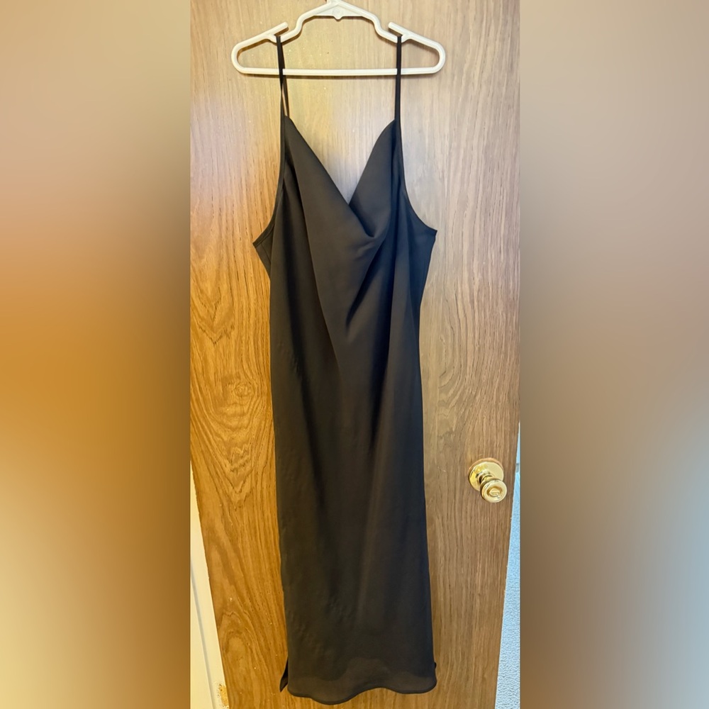 New York & Company Elegant Black Slip Dress size 8
